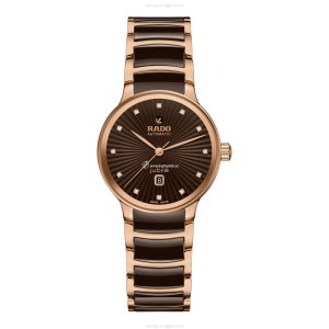 Rado Centrix Automatic Watch - Brown Dial | Stainless Steel & Rose Gold