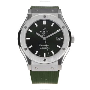 Pre-Owned Hublot Classic Fusion Titanium Green Automatic Watch - 45mm