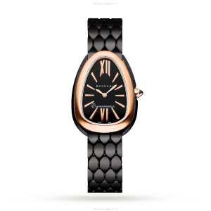 Bvlgari Serpenti Seduttori 33mm Watch | Black Dial | Stainless Steel & Rose Gold