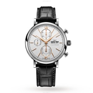 IWC Portofino IW391031 Automatic Chronograph - 42mm Stainless Steel Silver Dial