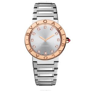 Bvlgari Bvlgari Lady 33mm Watch - Steel & Rose Gold - Grey Dial & Diamonds