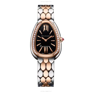 Bvlgari Serpenti Seduttori 103450 Watch | 33mm Black Dial | Steel & Rose Gold