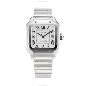 Cartier Santos WSSA0029 Automatic Watch - 35mm Stainless Steel Silver Dial