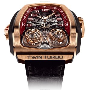 Jacob & Co Twin Turbo TT100 18ct Rose Gold Carbon Fibre Manual Winding Watch