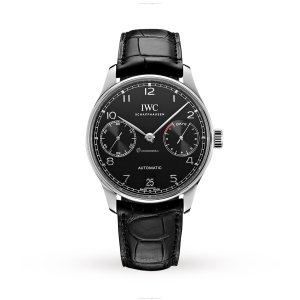 IWC Portugieser IW500703 Automatic Watch - 42.5mm Stainless Steel - Black Dial