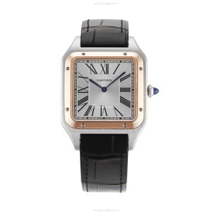 Cartier Santos W2SA0017 | 40mm Steel & Rose Gold | Manual Winding Silver Dial