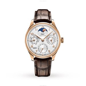 IWC Portugieser IW503302 44mm 18ct Rose Gold Automatic Watch - White Dial