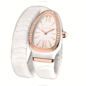 Bvlgari Serpenti 102613 Ceramic & Gold Watch - 35mm White Dial Quartz