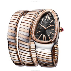 Bvlgari Serpenti 102099 Watch | 35mm Steel & Rose Gold | Quartz Black Dial
