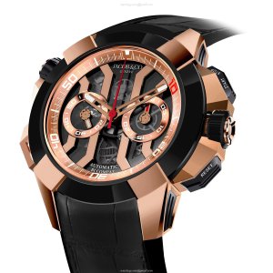 Jacob & Co Epic X Chrono Titanium Rose Gold Automatic Watch - 47mm Black Dial