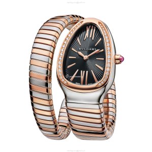 Bvlgari Serpenti 102098 Replica Watch | 35mm Black Dial | Stainless Steel & Gold