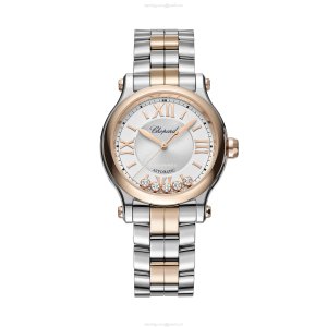 Chopard Happy Sport Automatic Watch | 33mm Grey Dial | Stainless Steel & Rose Gold