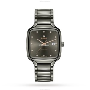 Rado True Square R27077702 Ceramic Automatic Grey Watch | 38mm Diamonds
