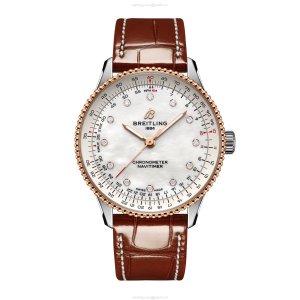Breitling Navitimer 36mm Automatic - Stainless Steel & Rose Gold - White Dial