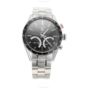 TAG Heuer Carrera CV7A12.BA0795 | 43mm Stainless Steel Quartz Watch - Black Dial