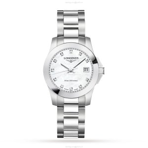 Longines Conquest L33764876 | 30mm Stainless Steel | Mother of Pearl Dial