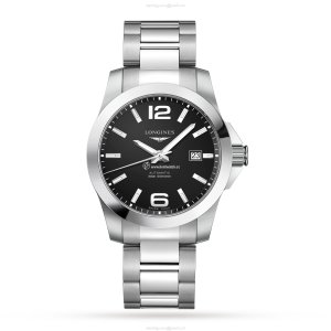 Longines Conquest L37774586 Automatic Watch - 41mm Black Dial - Stainless Steel