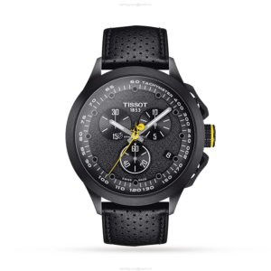 Tissot T-Race Chronograph - 45mm Black PVD & Leather - Quartz Watch