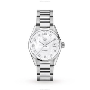 TAG Heuer Carrera WBK1318.BA0652 - 36mm Steel Quartz Watch - Mother of Pearl Dial