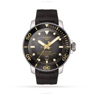 Tissot T-Sport Seastar 2000 Automatic Watch - 46mm Black Dial - 600M Water Resistant