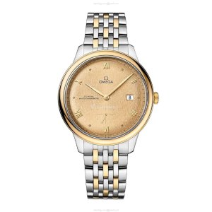 Omega De Ville Prestige Automatic Watch - 41mm Champagne Dial - Steel & Gold