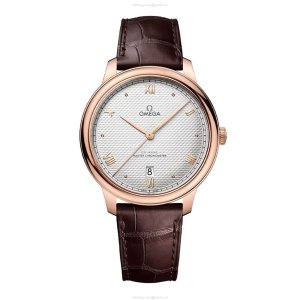 Omega De Ville Prestige 40mm Automatic - 18ct Rose Gold Silver Dial Replica