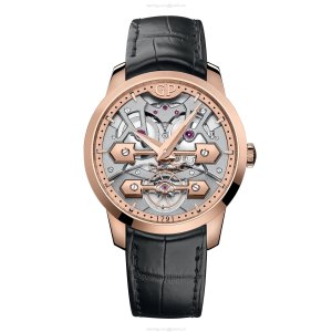 Girard-Perregaux Bridges Rose Gold Automatic Watch - 45mm Alligator Strap