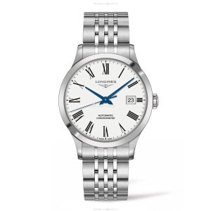 Longines Record L28214116 Automatic Watch - 40mm Stainless Steel - White Dial