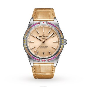 Breitling Chronomat 36mm Automatic - Stainless Steel Beige Dial | Alligator Strap