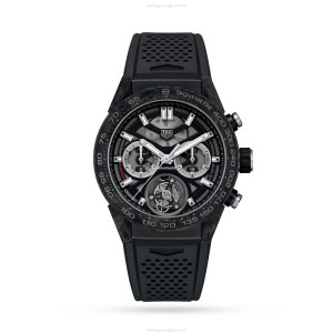 TAG Heuer Carrera CAR5A8W.FT6071 | 45mm Titanium Automatic Black Watch
