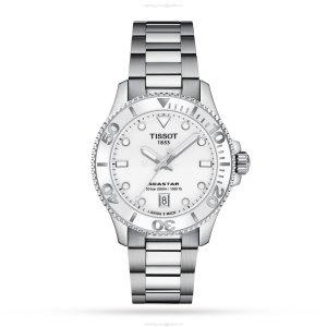 Tissot T-Sport Seastar 36mm White Dial Quartz Watch - 300M Water Resistant