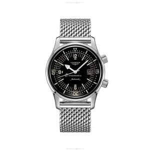 Longines Heritage L37744506 Automatic Watch - 42mm Stainless Steel - Black Dial
