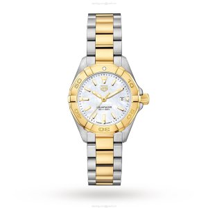 TAG Heuer Aquaracer WBD1420 Quartz Watch - 27mm Steel & Gold - Mother of Pearl Dial