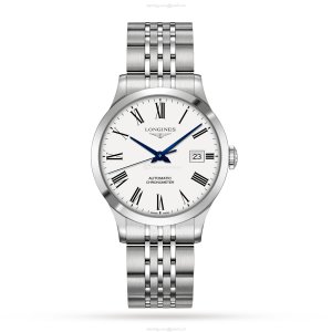 Longines Record L28204116 Automatic Watch - 38.5mm Stainless Steel White Dial