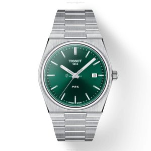 Tissot T-Classic PRX 40mm Green Dial Quartz Watch - Stainless Steel