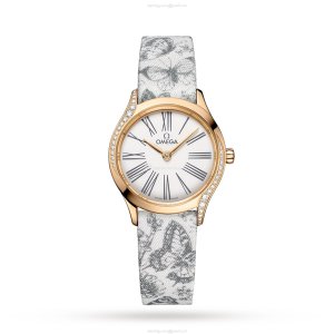Omega De Ville Tresor 26mm 18ct Gold Quartz Watch - White Dial & Roman Numerals