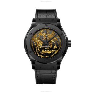Hublot Classic Fusion Ceramic Automatic Gold Watch - 42mm Black Dial