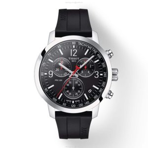 Tissot T-Sport PRC 200 Chronograph - 42mm Black Dial - Stainless Steel & Rubber