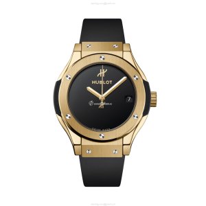 Hublot Classic Fusion 33mm 14K Gold Quartz Black Dial Replica Watch