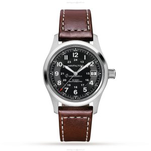 Hamilton Khaki Field H70455533 Automatic Watch - 38mm Black Dial - Stainless Steel