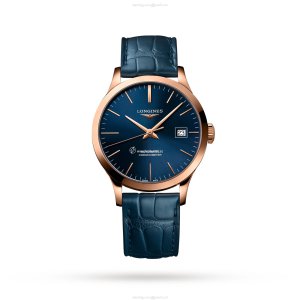 Longines Record L28208922 | 18ct Rose Gold Automatic Blue Watch