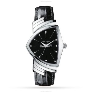 Hamilton Ventura H24411732 | Black Dial Stainless Steel Quartz Watch