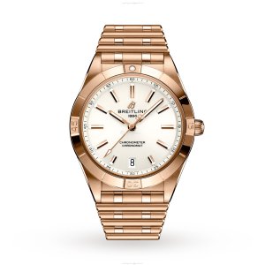 Breitling Chronomat 36mm 18ct Rose Gold Automatic Silver Replica Watch