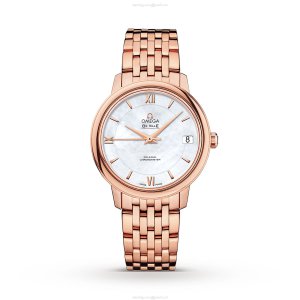 Omega De Ville 32.7mm Rose Gold Automatic Watch - Mother of Pearl Dial