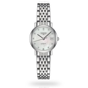 Longines Elegant L43094876 | Automatic Diamond Watch | Mother of Pearl Dial