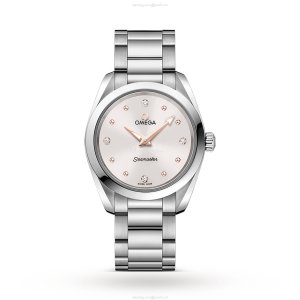 Omega Seamaster Aqua Terra 28mm Silver Dial Diamond Watch | Quartz