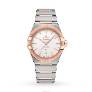 Omega Constellation Automatic Watch - 39mm Stainless Steel & Rose Gold - Silver Dial