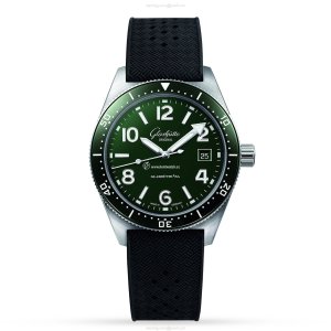 Glashutte Original SeaQ Green Dial Automatic Watch - 39.5mm Stainless Steel