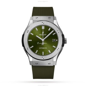 Hublot Classic Fusion 511.NX.8970.RX - 45mm Titanium Automatic Green Dial