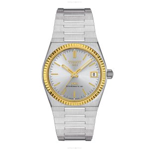 Tissot PRX Automatic Watch - 35mm Silver Dial - Stainless Steel & Gold